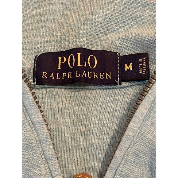 Polo Ralph Lauren Quarter‎ Zip Pullover in Beach Aqua Heather Medium - Picture 5 of 6